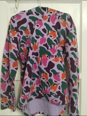 Long Sleeve Top in Purple Multi-Color Print
